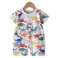 thumbnail image 2 of Xudanell Baby Boy Girl Cotton Short Sleeve Zipper Rompers 2-way Zippers Comfy Summer Jumpsuit Pajamas (Multicolour, 18-24 Months), 2 of 4