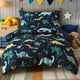 thumbnail image 1 of Juego de ropa de cama PHF para niños pequeños, edredón de 4 piezas con forma de dinosaurio, 1 of 7