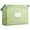 Green, variant on Double Layered Document Organiser Bag with Label Window Clear File Book Storage Pouches Document Folder Bag 32x26x6cm