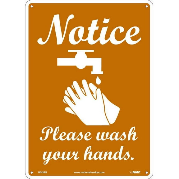 Notice Please Wash Your Hands Sign 10 X 14 Plastic
