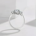 thumbnail image 4 of 3-stones Round Cut AAA Wedding Cz Band Women's 925 Silver Engagement Ring Sz 4-9, 4 of 5
