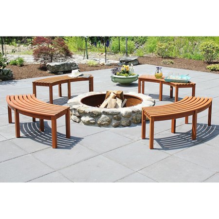 Style Backless Bench - Achla Curved Backless Bench - Single Bench