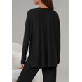 thumbnail image 5 of PRETTYGARDEN 2 Piece Lounge Sets for Women Fall Outfits Casual Knit V Neck Long Sleeve Tops Wide Leg Pants Matching Set, 5 of 8