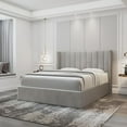 thumbnail image 2 of Velets Oliver Double Size Lift Up Bed Frame Storage Platform Bed with Wingback Headboard Upholstered Bed Frame, Velvet Fabric with Hydraulic Support Bars, Light Gray, 2 of 5