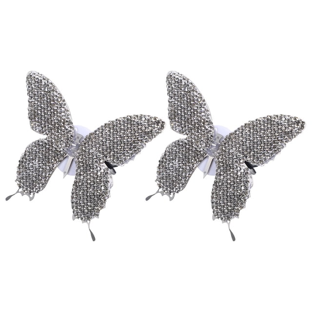 GOOHOCHY Clip para rejilla de ventilación del coche con forma de mariposa, adorno aromático con diamantes de imitación, clip para rejilla de ventilación del coche