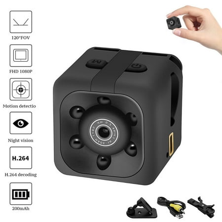 Mini Camera Full HD 1080P with Night Vision and Motion Detection, Super Video Recorder for Car Home and Office