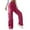 A-Hot Pink452, variant on Women's Drawstring Cargo Pants Side Pocket Straight Cut Spring Vacation Wide Leg Trousers