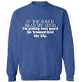 thumbnail image 2 of OXI Crewneck Sweatshirt - If You Could Read My Mind,Basic Casual Sweatshirts for Men's and Women Fleece Sweatshirt Long Sleeve- Indigo Blue 3X-Large, 2 of 2