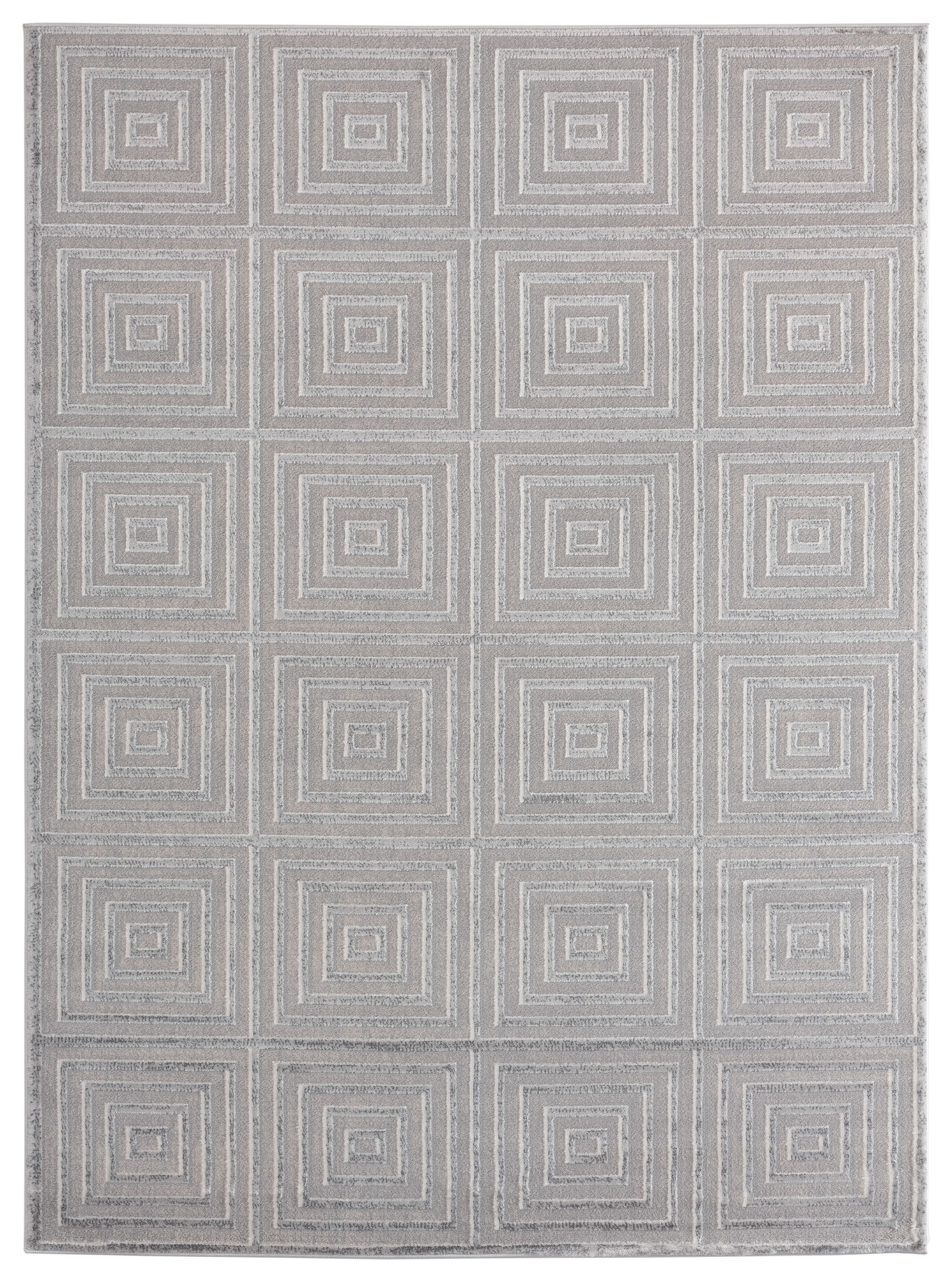 United Weavers Rasbora Piraya Contemporary Geometric Accent Rug, Silver, 1'11" x 3'