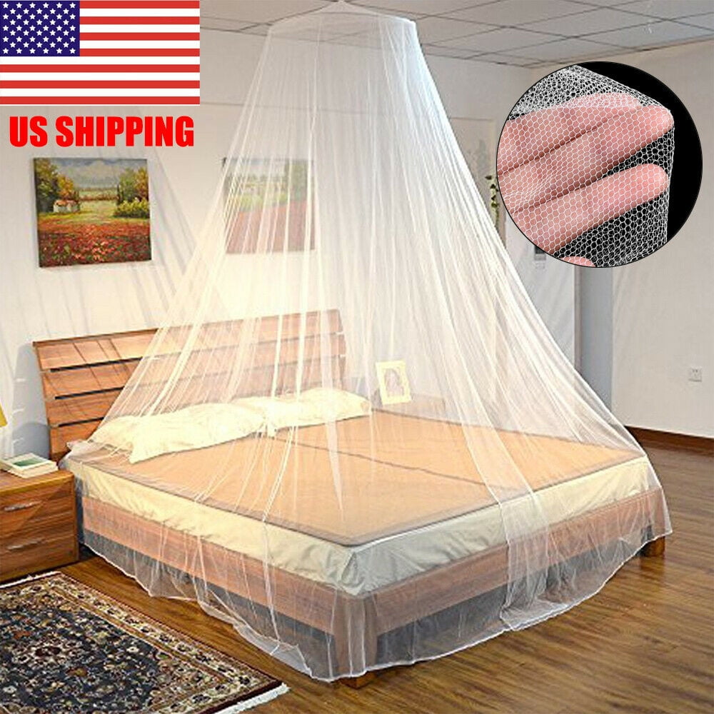 Mosquito Net Bed Queen Size Home Bedding Lace Canopy Elegan Netting Princess US 