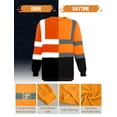 thumbnail image 4 of FEOYA Hi Vis Shirts for Men Reflective Tops Hi Viz t-Shirt Long Sleeve Reflective Workwear Work Pullover Breathable for Warehouse Construction Handling 2XL, 4 of 7