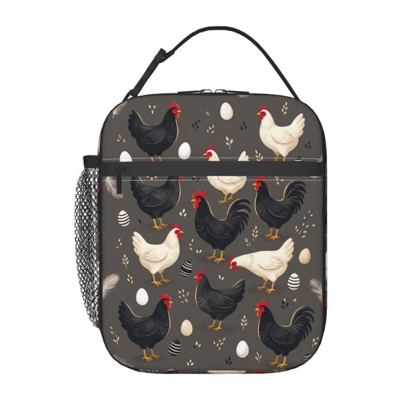 Chicken Lunch Bag Insulated Leakproof Thermal Reusable Lunch Box With Buckle Handle Side Pocket For Work Office Commuting