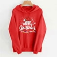thumbnail image 2 of lulshou Hoodies for Women Christmas Print Sweatshirt Festive Holiday Long Sleeve Pullover for Family Gathering, Red, L, 2 of 6