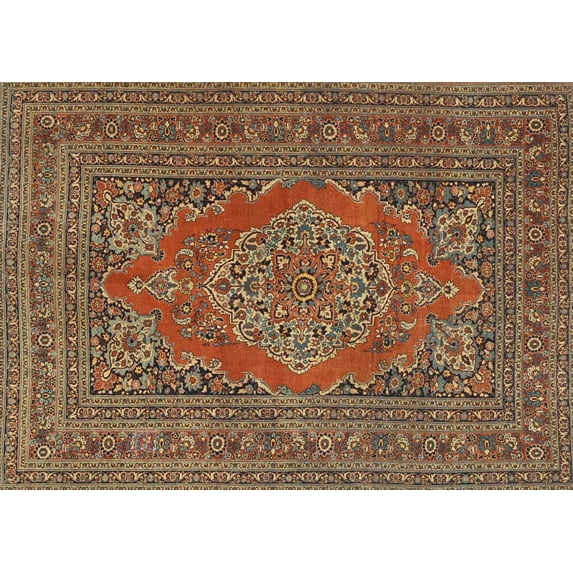 Ahgly Company Indoor Rectangle Traditional Dark Sienna Brown Medallion Area Rugs, 8' x 10'