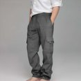 thumbnail image 2 of Gibobby Boys Pants Toddler Kids Boys Sports Cargo Pull On Pants Stretch Elastic Waist School 2T 3T 4T 5T 6T 7T 8T Kids Joggers Boys Warm Casual Pants(5-6 Years,Grey), 2 of 4