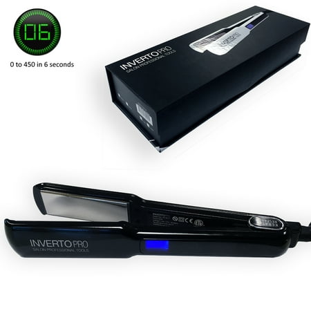 Super Professional Flat Iron Hair Straightener, (110V BLACK) Pro Silver Titanium Plates 1.5
