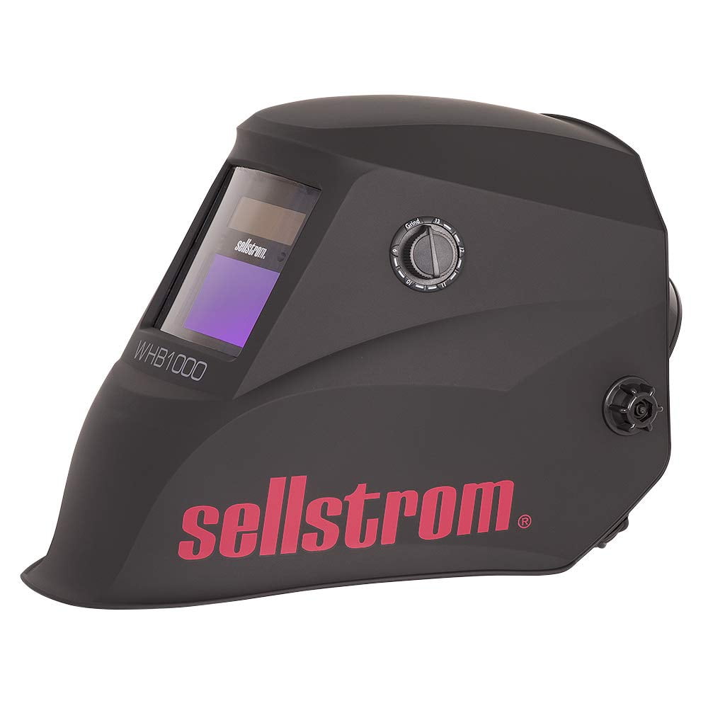 Sellstrom Welding Helmet - Auto Darkening - Nylon - 3.54" x 1.57" Viewing Area - Shade 4/9-13 Variable ADF - Ratcheting Headgear - Black - Advantage Series