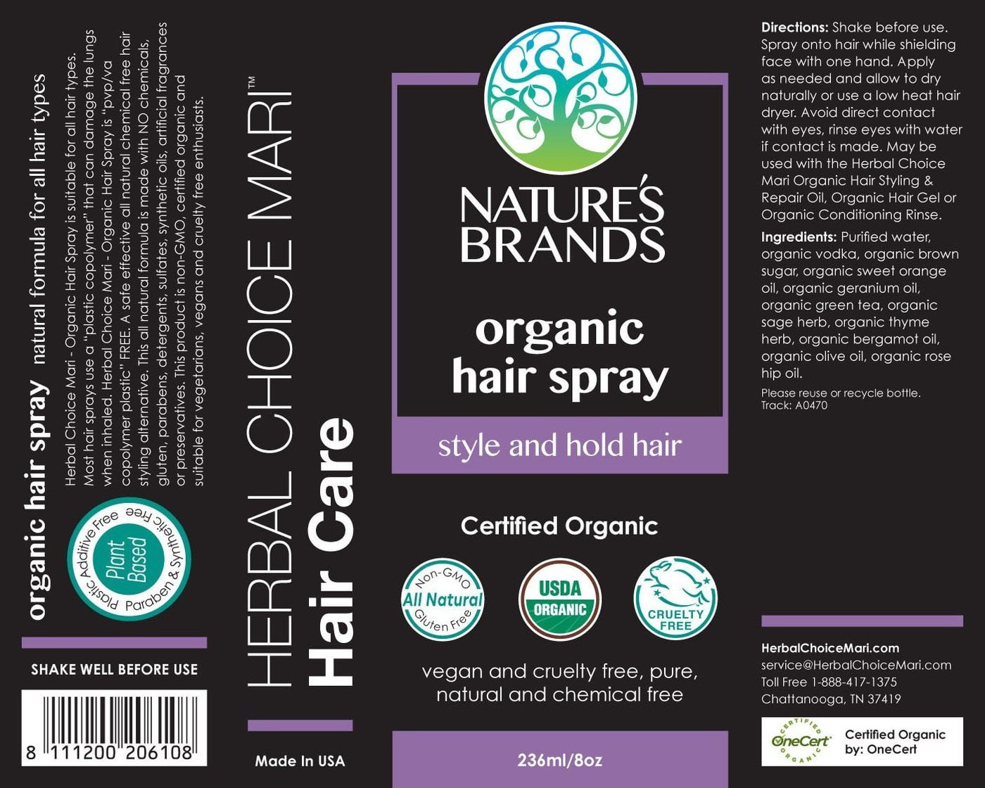  Nature's Brands Organic Hair Gel by Herbal Choice Mar (2 Fl Oz  Bottle) - No Toxic Synthetic Chemicals : Beauty & Personal Care