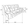 thumbnail image 2 of Pemberly Row Faux Leather Upholstered Motion Reclining Sofa Black, 2 of 12