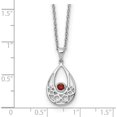 thumbnail image 4 of Sterling Silver Rh Plated White Ice W/ Garnet W/2In Ext Necklace (Width 1.25) (Length 18) - Jbsp, 4 of 5