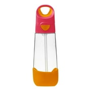 b.box Tritan Drink Bottle - Flip Straw Water Bottle for Kids, 20 oz (Strawberry Shake)