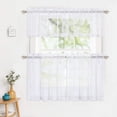 thumbnail image 3 of Haperlare Pom-Pom Kitchen Curtain Valance 54"W x 15"L Sheer Valance Curtains for Cafe Light Filtering Linen Textured Look Bathroom Window Curtain, White Pompoms, 1 Panel, 3 of 9