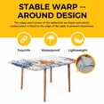 thumbnail image 4 of Orange Blue Starfish Coastal Table Cloths for 4 Foot Rectangle Tables, Summer Beach Eucalyptus Retro Patio Waterproof Elastic Fitted Tablecloths, Washable Rectangular Table Cover for Camping, 4 of 8