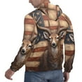 thumbnail image 6 of Xecao Deer American Flag Wall Pattern Men's Adult Pullover Hoodie,Hooded Sweatshirt-XX-Large, 6 of 7