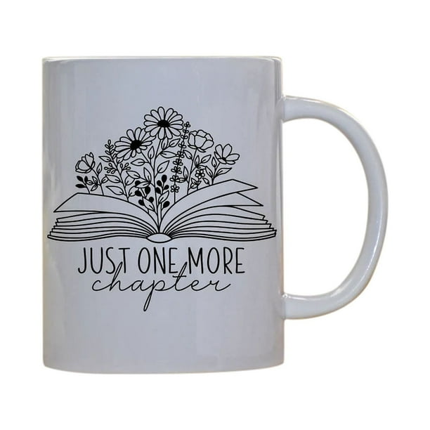 Taza de cerámica floral para amantes de los libros (350 ml) | Taza de café para bibliotecarios y profesores | Resistente y apta para lavavajillas y microondas | Regalo personalizado para cumpleaños