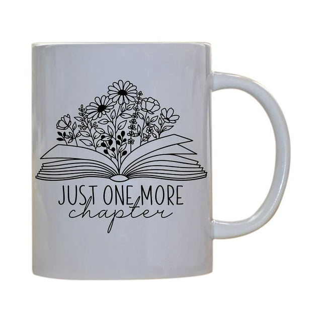 Dvkptbk Mug Gift for Book Lover, Floral Book Mug, Reading Mug, Flower Book Mug, Book Lover Mug, Librarian Mug,Teacher Gift Kitchen Gadgets