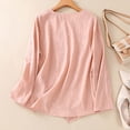 thumbnail image 5 of thefmos Women's Fall Winter Round Neck Long Sleeve Flowy Tops Casual Loose Fit Solid Basic Pullover Blouses Cute Trendy Tunic Shirts for Women Clothes, Pink L, 5 of 6