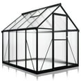 thumbnail image 3 of NETAJE 6'x7' Outdoor Greenhouse, Walk-in Polycarbonate Green House with Aluminum Frame for Backyard, Black, 3 of 8