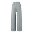 thumbnail image 7 of vigerkar Wide Leg Pants for Women Cotton Linen Business Casual Long Trousers Palazzo Pants with Pockets Grey, M, 7 of 7