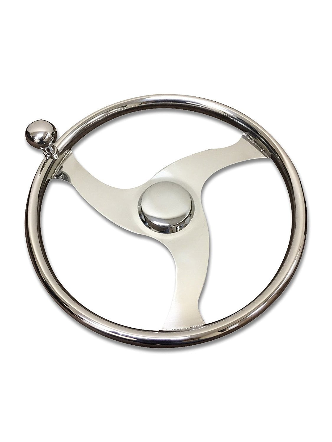 Pactrade Marine Boat 3 Spokes Stainless Steel Sports Steering Wheel Turning Knob 13 1/2 Pactrade Marine Boat 3 Spokes Stainless Steel Sports Steering Wheel Turning Knob 13 1/2