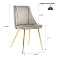 thumbnail image 5 of Dining Chairs Set of 4, Mid-Century Modern Dining Chairs, Velvet Upholstered Kitchen Dining Room Chairs, Curved Backrest Round Dining Chair with Gold Metal Legs for Living Room, Kitchen, Gray, 5 of 8
