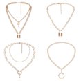thumbnail image 1 of 4PCS Pendant Necklaces Alloy Circle Sweater Chain Lock Pendant Chain, 1 of 7