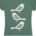 thumbnail image 3 of Instant Message - Bw Scandinavian Birds - Women's Short Sleeve Graphic T-Shirt, 3 of 6