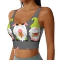 thumbnail image 2 of Gukieu Summer Gnome 1 Print Women's Sports Vest, Low-neck U-shaped Removable Pad Sports Bra for Yoga, Exercise, Dance-XX-Large, 2 of 8