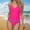 Hot Pink, variant on Bandage Bikini Sets for Women Sexy Solid Color Backless Two Piece Swimsuit Wave Textured Slim Fit High Cut Cheeky Bathing Suit for Summer Beach Pool Vacation Wear Wine XL