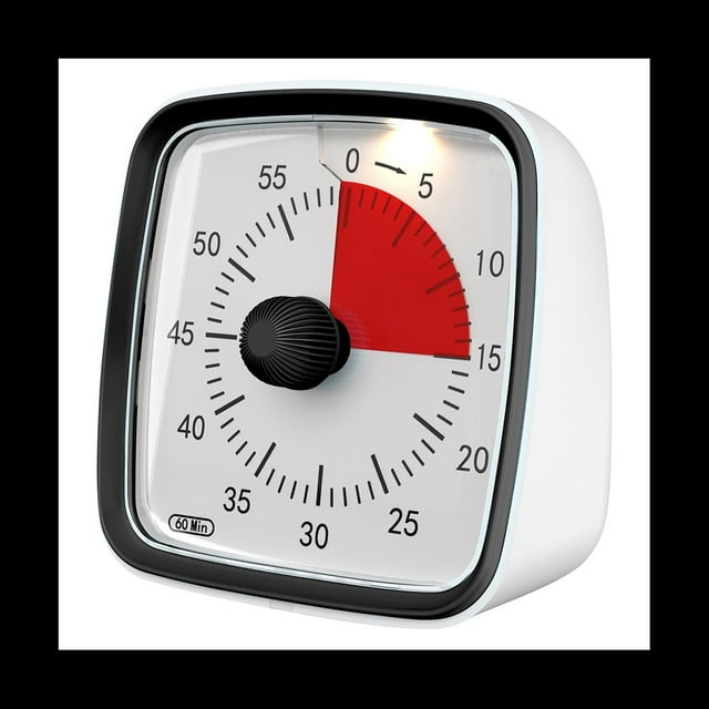 Temporizador de 60 Minutos, Temporizador de Aula, Temporizador de Cuenta Regresiva para NiñOs y Adultos, Herramienta de GestióN del Tiempo para EnseñAr Negro