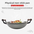 thumbnail image 4 of Lu Chuan Wok Pan - Double Ear Round Bottom Cast Iron Fry Pan with Diamond Non-Slip Base, Pre-Seasoned Traditional Chinese Iron Wok for Gas Stove Induction Cooktop, 4 of 5
