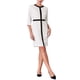 thumbnail image 2 of INSPIRAR VESTIDO LARGO DE MANGA LARGA DE COLOR CONTRASTANTE PARA MUJERES 2XL BLANCO NEGRO, 2 of 5