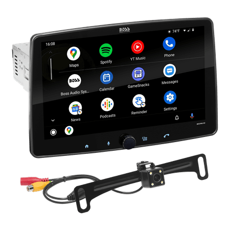 BOSS Audio Systems BCPA10RC CarPlay Android Auto 1 Din Stereo with Backup Camera