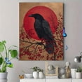 thumbnail image 4 of Raven Red Sun Canvas Painting，Nature Wall Decor for Living Room Bedroom Office Hotel Lobby Entryway, 4 of 8