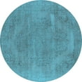 thumbnail image 1 of Ahgly Company Indoor Round Oriental Light Blue Industrial Area Rugs, 7' Round, 1 of 4