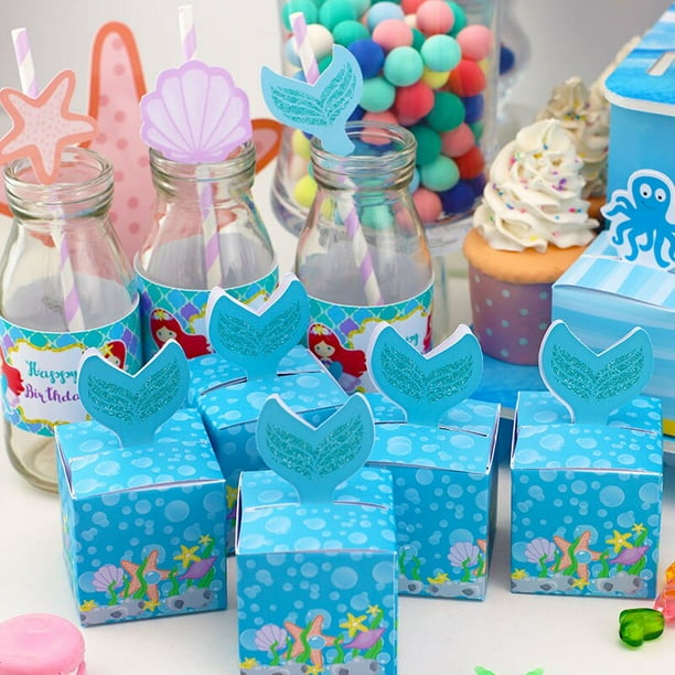 Vajilla Desechable Sirena Kit Fiesta Sirena 132 Piezas - Decoración Cumpleaños, Platos, Vasos, Globos Decoración Temática Sirena