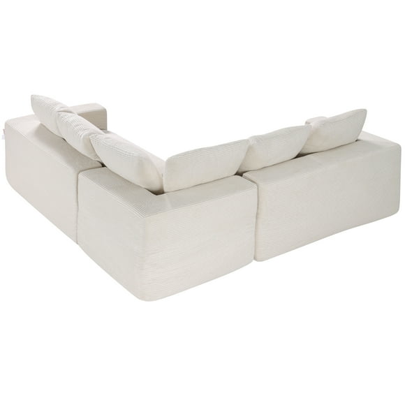 KFFKFF Modular Sectional Sofa, L Shaped Modular Sofa Deep Seat, Cloud Sectional Couch with High Rebound Sponge and Density, Upholstered Corduroy Couch with Cushion