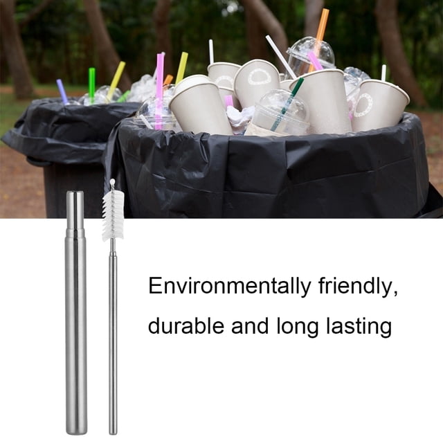 Kit de pajita reutilizable de acero pajita inoxidable portátil para viajeros concientes del medio ambiente acero inoxidable oxidia actividades de kit al aire libre