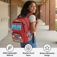 thumbnail image 4 of Pzuqiu Red Fire Truck Backpack for Boys 17 Inch Portable School Bookbags with Adjustable Shoulder Strap School Supplies Comfortable Travel Ruckpack Lightweight Laptop Daypack, 4 of 7