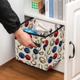 thumbnail image 5 of Baseball Foldable Organizer Bins with Handle, 10.8"x10.5"x10.6", Large Capacity Clothes Storage Storage Cubes, 5 of 6